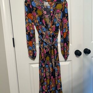 FRNCH Multicolor Floral Long Sleeve Dress